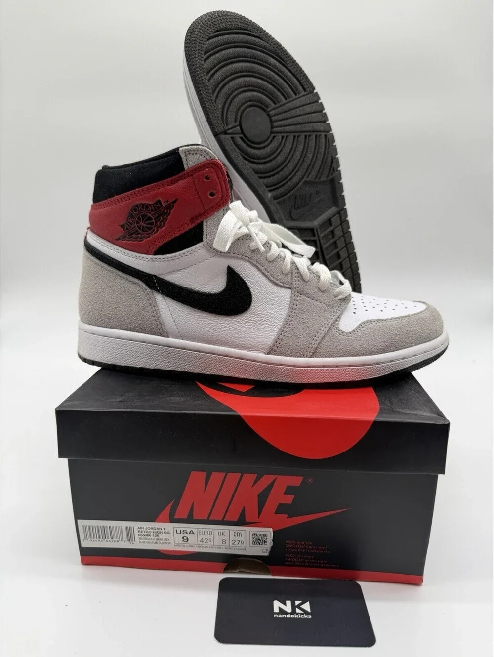 Air Jordan 1 Retro High OG Light Smoke Grey 2020 Size 9M USED
